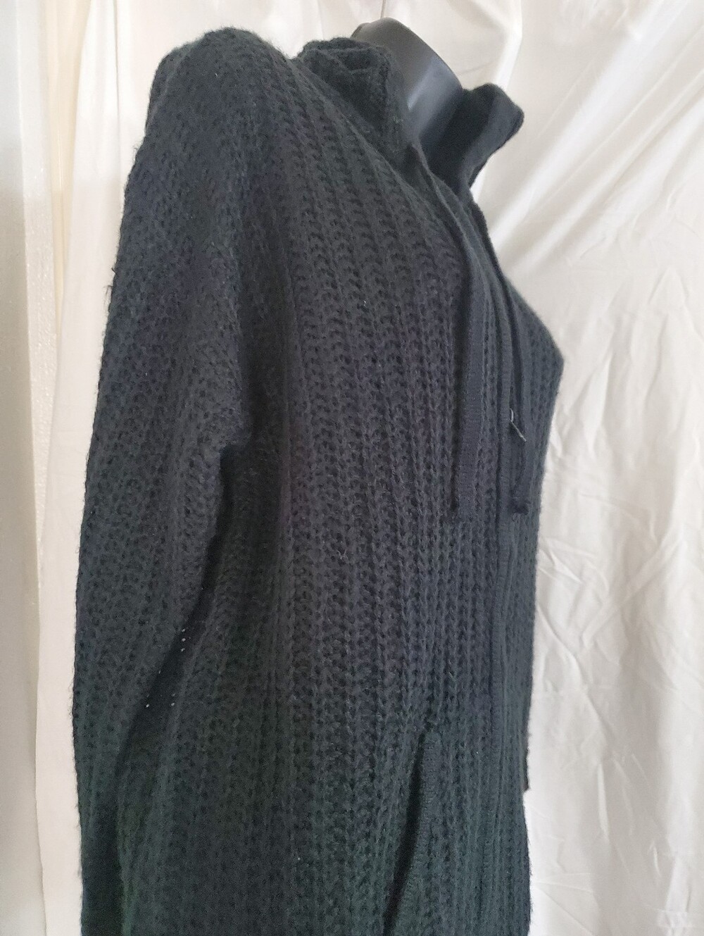 Black crochet style zip up oversized hoodie size Small brand new - Picture 8 of 11